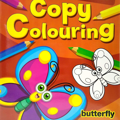 Fun With Cut & Paste Copy Colouring: Butterfly Happy Time