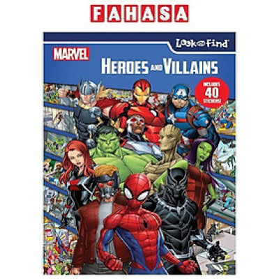 Sách ngoại văn: Look And Find Sticker Book Marvel Heroes And Villains