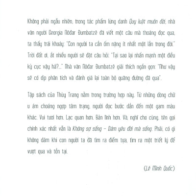 Không Sợ Sống - Dám Yêu Đời Mà Sống