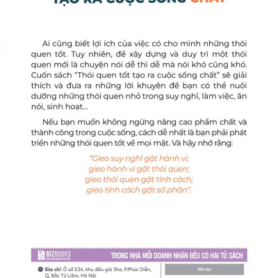 Thói quen tốt tạo ra cuộc sống chất