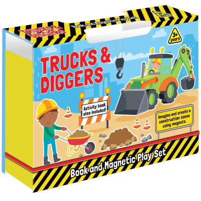 Trucks & Diggers - Book & Magnetic Play Set