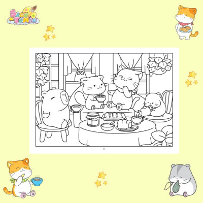 Sách Tô Màu - Chuyện Của Mèo Cam Và Hamster - Minh Thắng