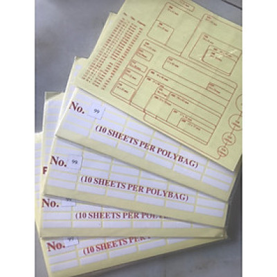 BỘ 5 XẤP NHÃN DÁN, GHI CHÚ, GHI TÊN DECAL NO.99