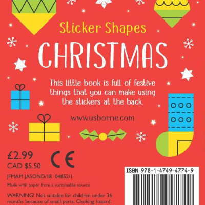 Usborne Minis: Sticker Shapes Christmas