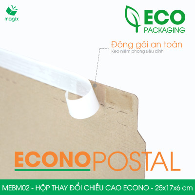 MEBM02 - 25x17x6 cm - 20 hộp carton thay đổi chiều cao siêu tiết kiệm - Hộp đóng sách, hộp gói hàng