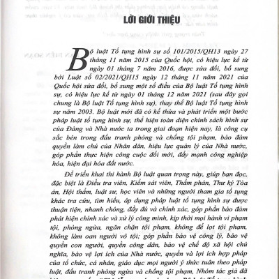 Chỉ Dẫn Tra Cứu, Áp Dụng Bộ Luật Tố Tụng Hình Sự Năm 2015 (Sửa đổi, bổ sung năm 2021) (Sách chuyên khảo)