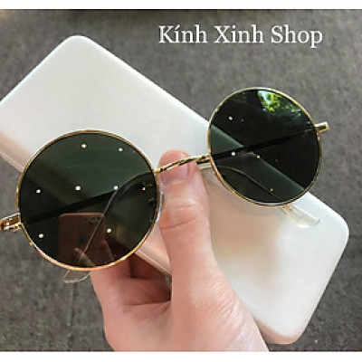Kính râm Mắt tròn thầy bói kim loại - Hàng đẹp