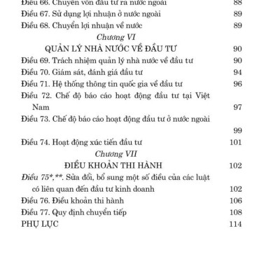 Luật đầu tư năm 2020 (sửa đổi, bổ sung năm 2020, 2023, 2024) bản in 2024