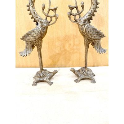 ĐÔI HẠC CAO 44 x 16 CM NẶNG 3 KG CHẤT LIỆU BẰNG ĐỒNG