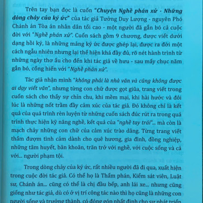 Chuyện nghề phán xử- những dòng chảy của ký ức