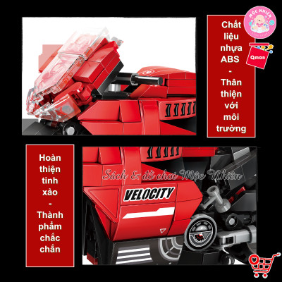 Đồ chơi lắp ráp, xếp hình Qman 42114 - Mô Tô Thể Thao (338 mảnh ghép)