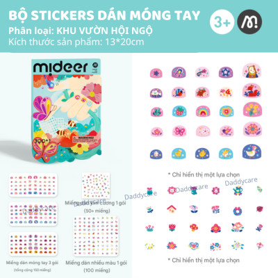 Dán móng tay cho bé Mideer Nail stickers miếng dán móng tay giả an toàn cho bé gái
