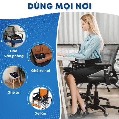 Đệm Mông Ngồi Chống Trĩ, Gối Lót Ghế Chống Đau Xương Cụt Thần Kinh Tọa Thâm Mông Mụn Mông Xe Hơi Legaxi