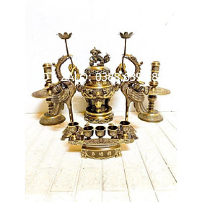 BỘ ĐỈNH 42 CM RÔNG NỔI MÁU 2 NAI NẶNG 1.4.5 KG CHẤT LIỆU BẰNG ĐỒNG