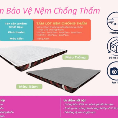 TẤM LÓT BẢO VỆ NỆM HÀNG KHÁCH SẠN CAO CẤP 1M/1M2/1M4/1M6/1M8/2M/2M2