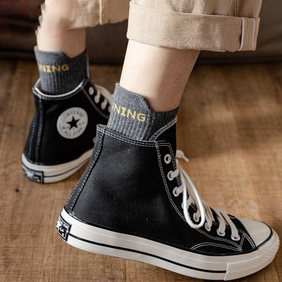 Set 5 Đôi tất nam sợi tre cổ trung Running, ngăn mùi, thấm hút