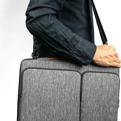 TÚI ĐEO TOMTOC (USA) 360* SHOULDER BAGS MACBOOK PRO 15″/MACBOOK 16″ GRAY- HÀNG CHÍNH HÃNG