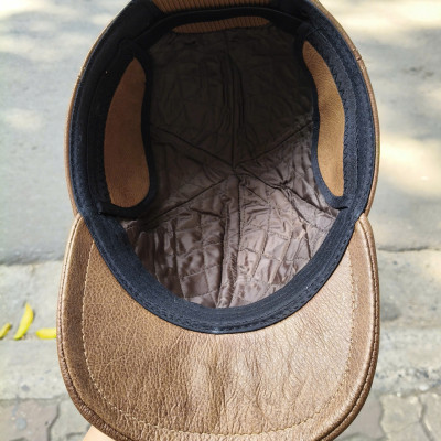 Mũ/ Nón lưỡi trai nam da bò cao cấp BHY2103 phom cứng rộng, có che tai. Nón da thu đông