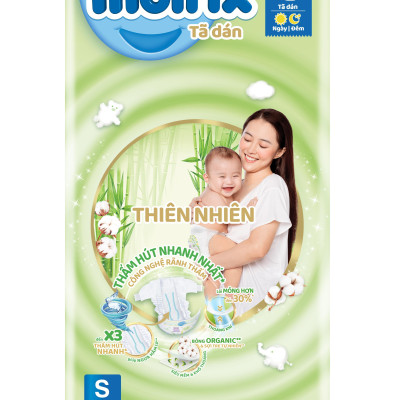 Tã/bỉm dán Molfix Thiên nhiên Jumbo S (4kg - 8kg) - Gói 54 miếng