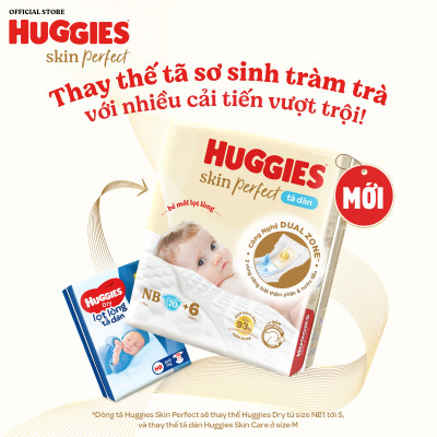 [Tặng thêm miếng] Thùng 3 gói Tã dán sơ sinh Huggies Tràm Trà NB70/S54/S80