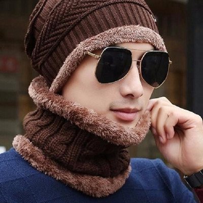 Mũ Len Kèm Khăn Cổ Mũ Len Khăn Chui Đầu Kiểu Dáng Hàn Quốc