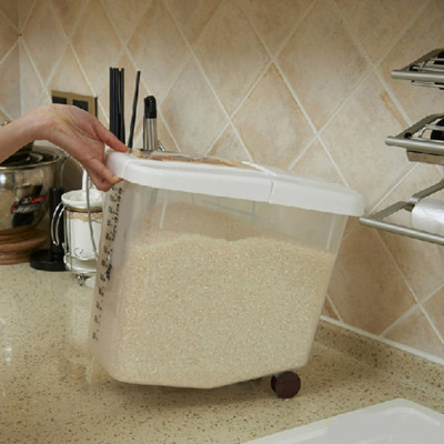 Thùng đựng gạo Song Long có bánh xe 10kg - Màu ngẫu nhiên