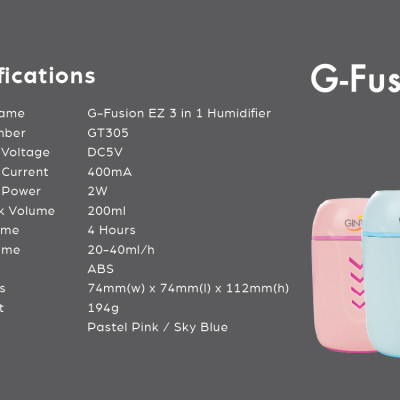 |GIÁ SỐC| Máy Phun Sương 3 trong 1 Tích Hợp Quạt Mini - G-Fusion EZ