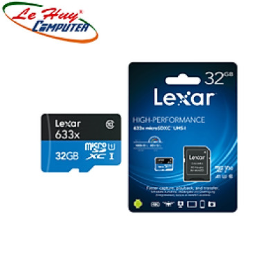 Thẻ Nhớ MicroSDHC Lexar 32GB/64GB/128GB Class 10 U1 V10 A1 LSDMI32BB633A  Hàng Chính Hãng