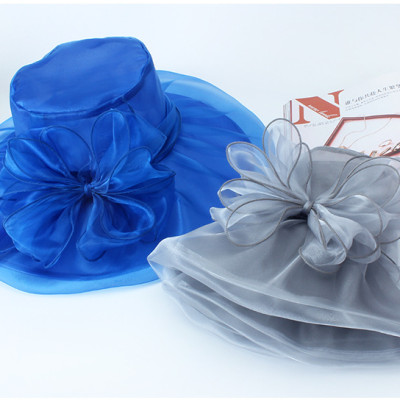 Mũ nón rộng vành nữ organza phong cách Anh gấp gọn sang trọng Hàng nhập dona22122501