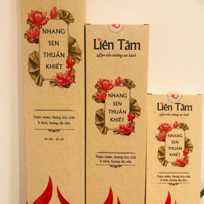 Nhang Sen Hương Xưa Liên Tâm 29cm 200 cây - Ít khói, 100% Từ Quế Hồi thiên nhiên