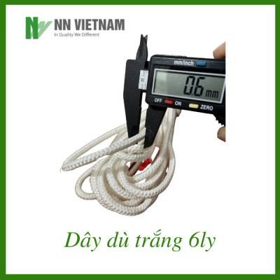 Dây dù tròn trắng dùng căng liều, lưới che nắng siêu bền, chắc chắn - Loại 6ly và 8ly