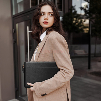 Túi chống sốc Innostyle Lux Leather Laptop PLS-10BLK - Hàng chính hãng