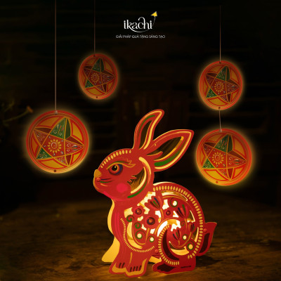 Lồng đèn Trung Thu - Lồng đèn trang trí "Ký ức tuổi thơ" hình Thỏ size 30cm