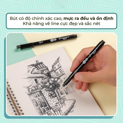 Bút Kim Kỹ Thuật 0.3 mm - Drawing Pen - Colorkit DW-C002 - Mực Đen