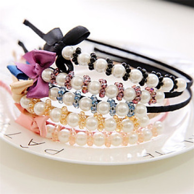 Cài tóc ngọc trai pha lê cài tóc nơ phong cách hàn quốc