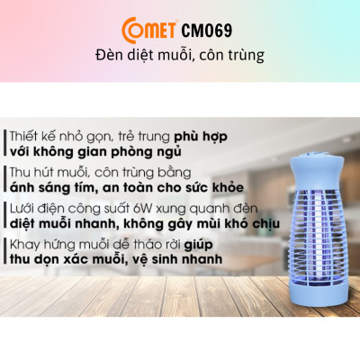 Đèn Diệt Muỗi Comet CM069 6W - Hàng Chính Hãng
