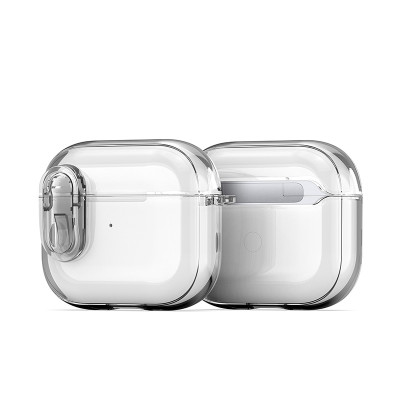 Ốp Case Bao Trong Suốt Dành Cho Airpods 4/ Airpods 3 / Airpods Pro 2/ Airpods Pro, Khoá An Toàn, Chống Sốc, Dux Ducis PECL Series_Hàng Chính Hãng