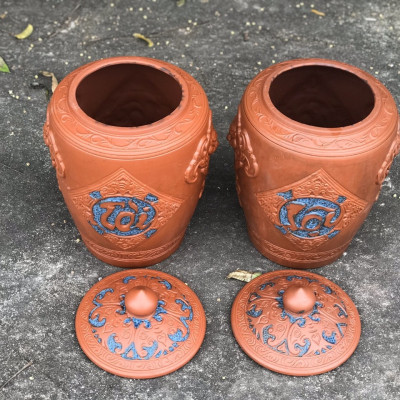 Hũ sành đựng rượu gạo gốm sứ Bát Tràng loại 20L (15Kg gạo)