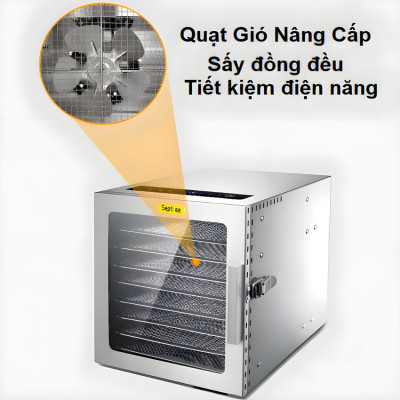 Máy sấy thực phẩm chuyên nghiệp dung tích 16.2 lít, 8 khay Thương hiệu Mỹ cao cấp Septree DBC-08A01 - Hàng Nhập Khẩu (BH 1 NĂM)
