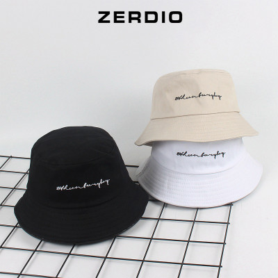 Nón bucket, mũ tai bèo nam nữ vành tròn Hàn Quốc thêu chữ ký, vải cotton cao cấp