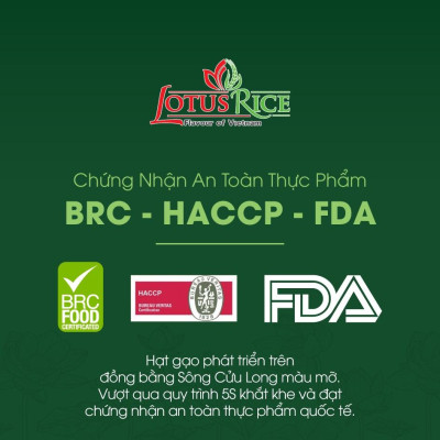 Gạo Thơm Lài Lotus Rice 2kg - Cơm ngon dẻo vừa
