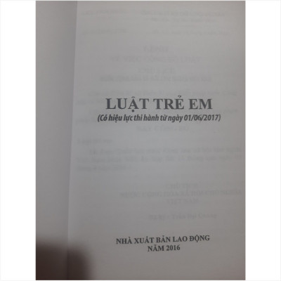 Sách Luật Trẻ Em 2016 - C282TP