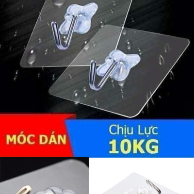 Combo 50 móc treo dán tường chịu lực 10kg siêu bền 