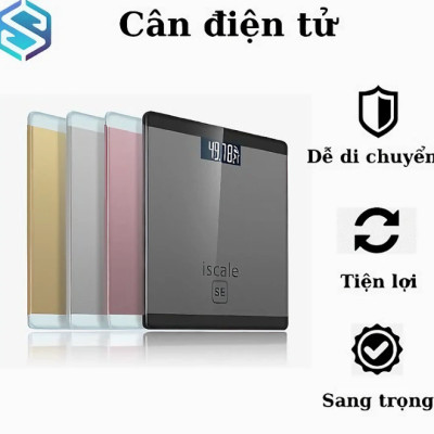 Cân sức khỏe điện tử mặt kính cường lực, kiểu dáng cao cấp tặng kèm 2 pin AAA 180kg