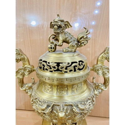 ĐỈNH ĐỒNG RÔNG PHƯỢNG CAO 42 cm nặng 5.7 kg chất liệu bằng đồng