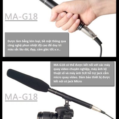 SOAIY Micro Quay Phim Phỏng Vấn BUB MA-G18 Dành Cho Máy Ảnh, Máy Quay Phim - Hàng Nhập Khẩu