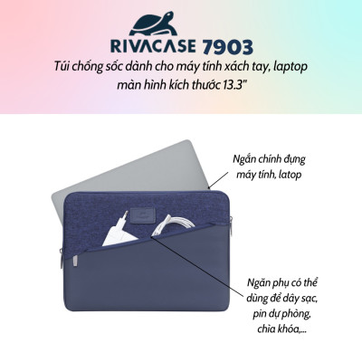 Túi Chống Sốc Rivacase 7903 dành cho Laptop 13.3 Inch - Bảo Hành 24 Tháng - Hàng Chính Hãng