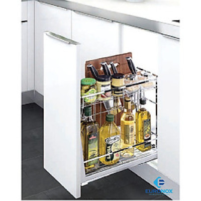 Giá dao thớt chai lọ đa năng nan dẹt Inox SUS304HL Multi-Purpose Flat-bar Spice Rack of Stainless Steel SUS304HL w/Knife & Cutting Board Holder