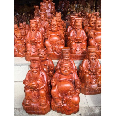 Tượng thần tài thổ địa gỗ hương 20cm - Đồ Gỗ Vinh