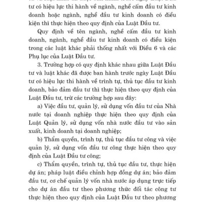 Luật đầu tư năm 2020 (sửa đổi, bổ sung năm 2020, 2023, 2024) bản in 2024